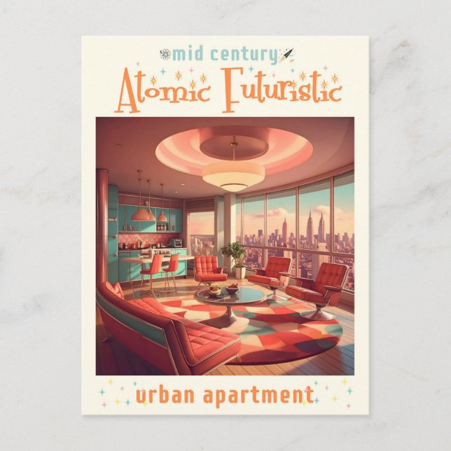Cartão Postal Apartamento Urbano Futurista Atômico (Frente)
