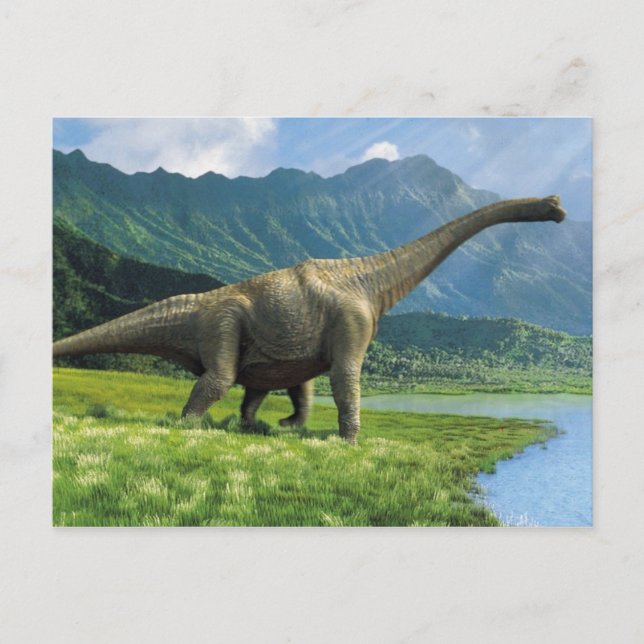 Cartão Postal Apatossauro No Lago Postcard Brontosaurus (Frente)