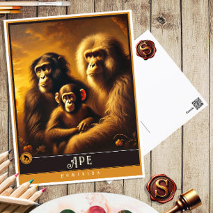 Cartão Postal Ape Cartão-postal para animais de cunhagem famil