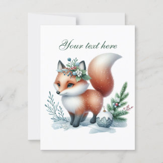 Cartão Postal Apelido de amantes de raposa de inverno sazonal
