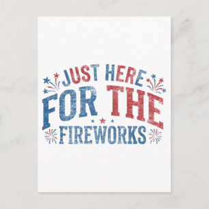 Cartão Postal Apenas Aqui Para os Fogos de Artifício Retro Patri