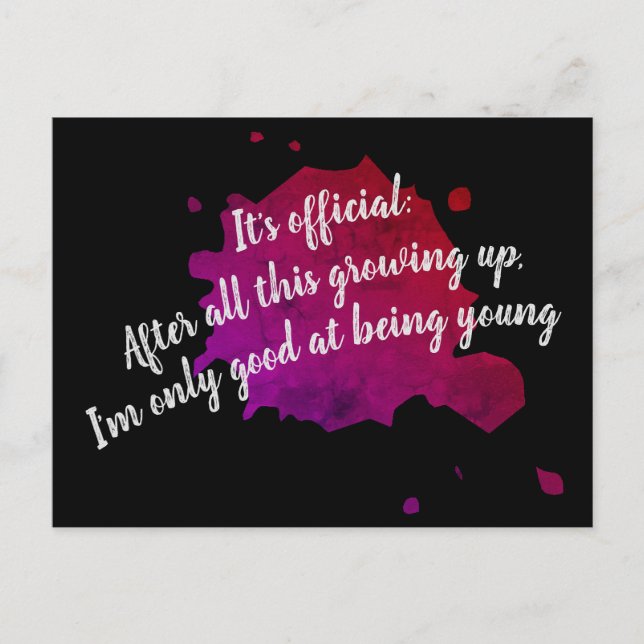 Cartão Postal Apenas bom em ser jovem (Frente)
