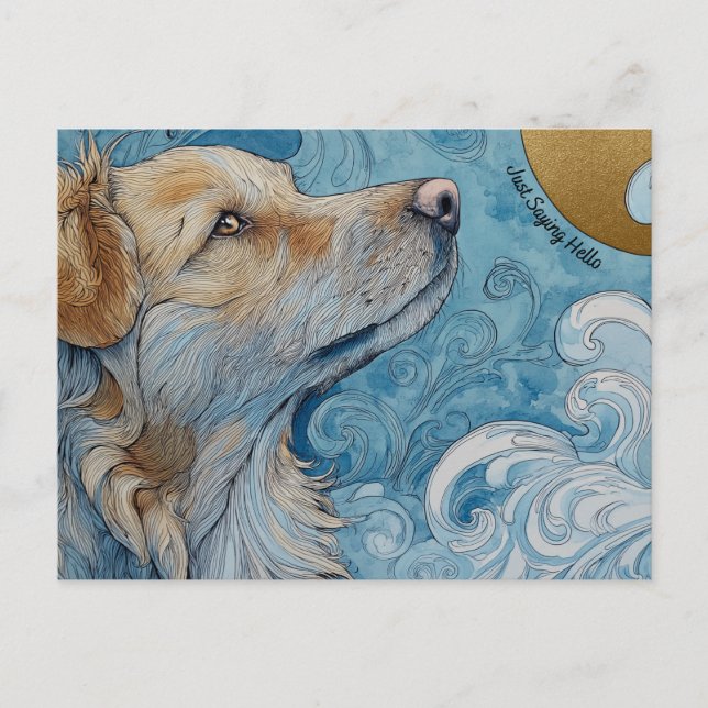 Cartão Postal Apenas Dizendo Cartão-Postal de Cachorro (Frente)