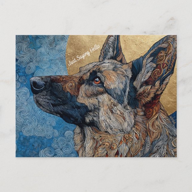 Cartão Postal Apenas Dizendo Cartão-Postal de Cachorro (Frente)