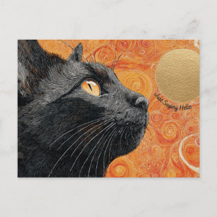 Cartão Postal Apenas Dizendo "Olá" Cartaz de Gato