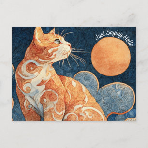 Cartão Postal Apenas Dizendo "Olá" Cartaz de Gato