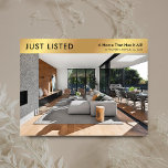 Cartão Postal Apenas Marinho de Propriedades Listado e Marketing<br><div class="desc">Marinho elegante e Dourada propriedade imobiliária Para venda do marketing com espaço para seu logotipo e uma foto de propriedade grande. Este cartão postal marinho azul e ouro falso personalizável apresenta um design moderno com espaço para o seu texto personalizado e detalhes de propriedade. Uma maneira profissional de anunciar suas...</div>
