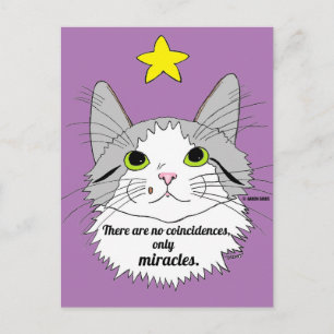 Cartão Postal Apenas Milagres Gato de Estimação Inspirador