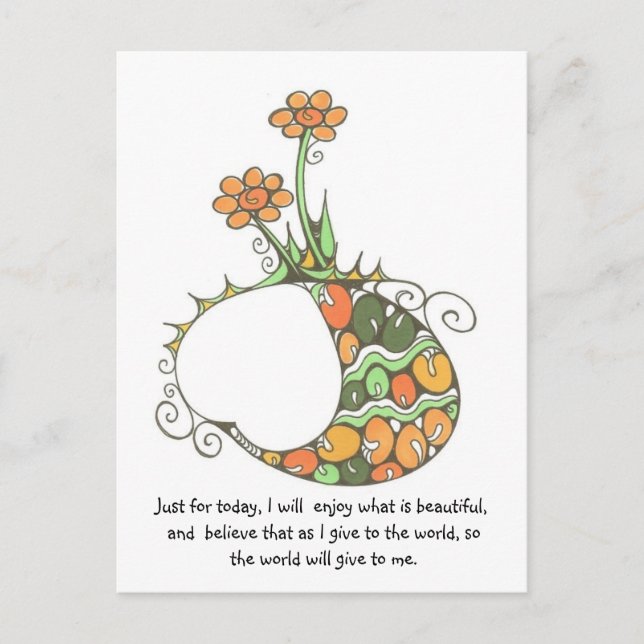 Cartão Postal Apenas por hoje, (Frente)