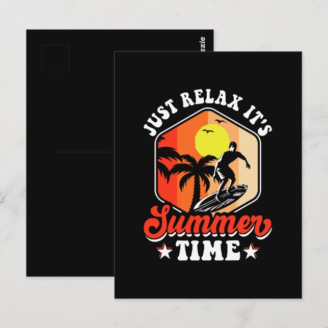 Cartão Postal Apenas Relaxe É Verão (Frente/Verso)