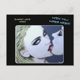 Cartão Postal 'Apenas um Beijo' Pintura em um