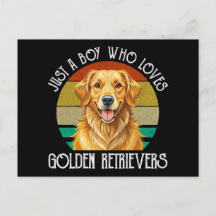 Cartão Postal Apenas um menino que ama Golden Retrievers