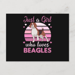 Cartão Postal Apenas uma garota que ama Beagles - Cachorro Beagl