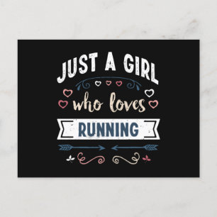 Cartão Postal Apenas uma garota que ama Correr Presentes Engraça