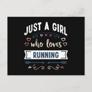 Cartão Postal Apenas uma garota que ama Correr Presentes Engraça