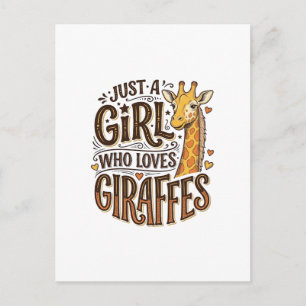 Cartão Postal Apenas uma garota que ama girafas camiseta vintage
