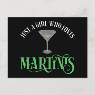 Cartão Postal Apenas Uma Garota Que Ama Martinis