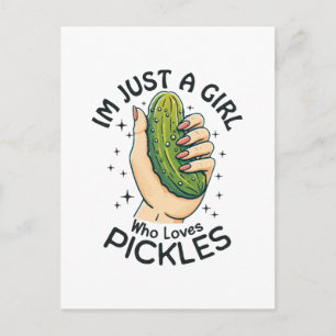 Cartão Postal Apenas Uma Garota Que Ama Picles - Vegan Engraçado