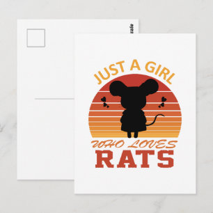 Cartão Postal Apenas uma Garota que Ama Ratos