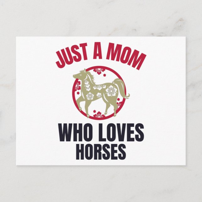 CARTÃO POSTAL APENAS UMA MÃE QUE ADORA CAVALOS (Frente)