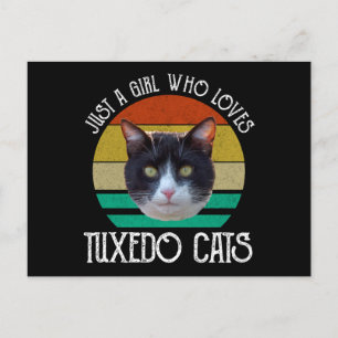 Cartão Postal Apenas Uma Menina Que Ama Gatos Tuxedo