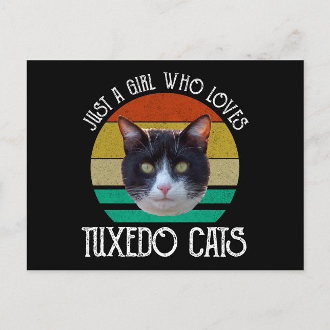 Cartão Postal Apenas Uma Menina Que Ama Gatos Tuxedo (Frente)