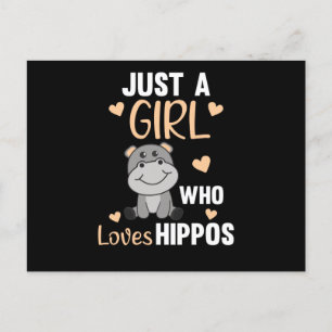Cartão Postal Apenas Uma Menina Que Ama Hippos Cute Hippo