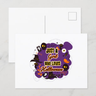 Cartão Postal Apenas Uma Menina Que Ama O Halloween