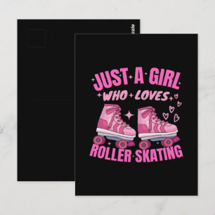 Cartão Postal Apenas Uma Menina Que Ama Patinar Sobre Rodas