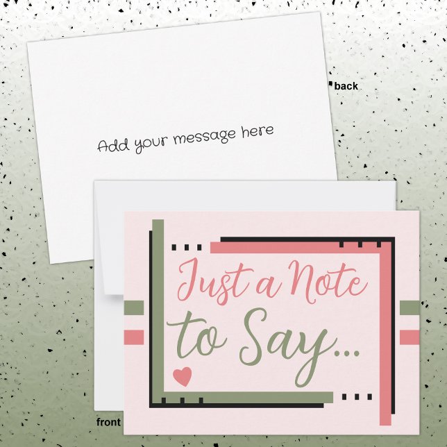 Cartão Postal Apenas uma nota para dizer rosa verde (Criador carregado)