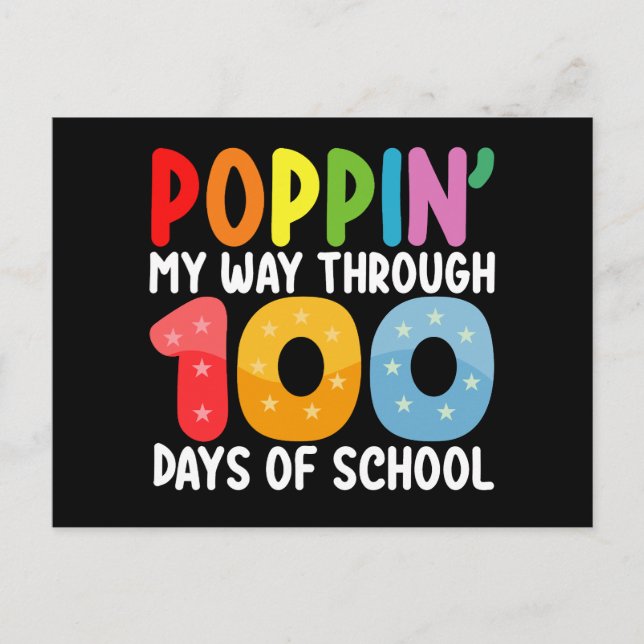 Cartão Postal Aperte O Meu Caminho Através De 100 Dias De Escola (Frente)