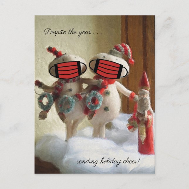 Cartão Postal Apesar do ano de envio de Snowmen de folga (Frente)