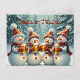 Cartão Postal Aplausos de neve e brinde de Natal