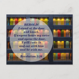 Cartão Postal Apocalipse 3:20 A Porta Versículo Bíblico Memória