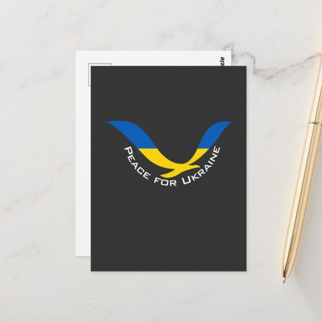 Cartão Postal Apoiar a paz na Ucrânia (Frente/Verso In Situ)