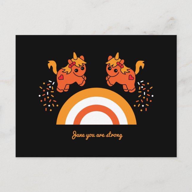 Cartão Postal Apoiar as raparigas com consciência da saúde menta (Frente)