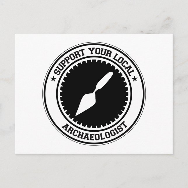 Cartão Postal Apoie seu arqueólogo local (Frente)