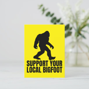 Cartão Postal Apoie seu Bigfoot local engraçado amante do Bigfoo