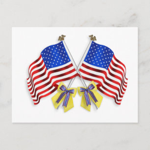 Cartão Postal Apoiem as nossas tropas, fitas e sinalizadores ama