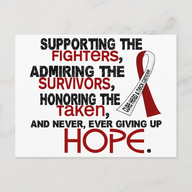 Cartão Postal Apoio à Admiração Honrando 3.2 Cancer do Pescoço (Frente)