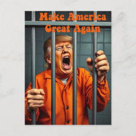 Cartão Postal Apoio a Kamala Walz Justiça Trump Funny Satire