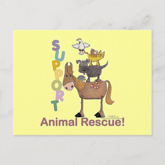 Cartão Postal Apoio ao resgate de animais (Frente)