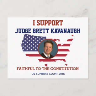 Cartão Postal Apoio o Juiz Brett Kavanaugh Flag Americano