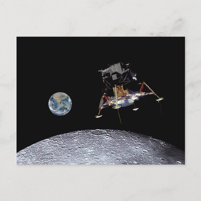 Cartão Postal Apollo 11 Aterrissagem lunar (Frente)
