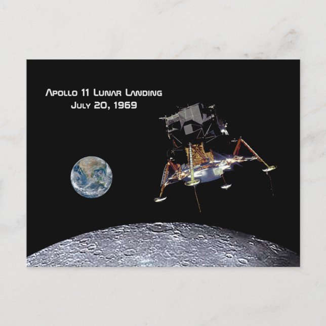 Cartão Postal Apollo 11 Aterrissagem lunar (Frente)