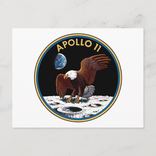 Cartão Postal Apollo 11 insígnia (Frente)