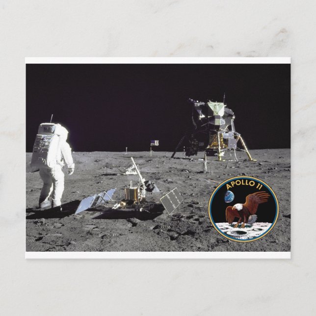 Cartão Postal Apollo 11, local de aterrissagem (Frente)