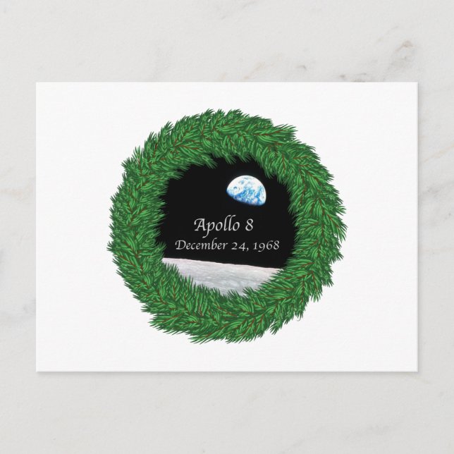 Cartão Postal Apollo 8 missão da lua da véspera de Natal (Frente)