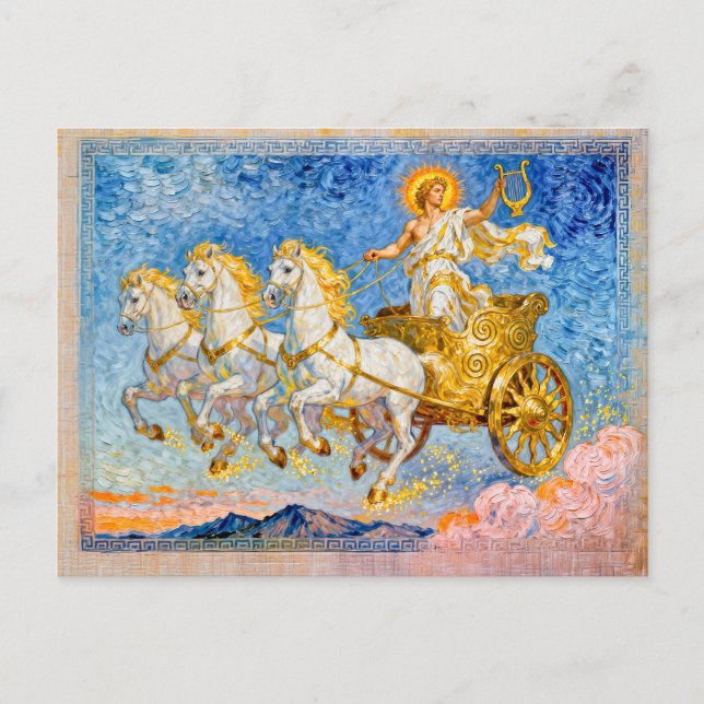 Cartão Postal Apollo in Sun Chariot Holding a Golden Harp (Frente)