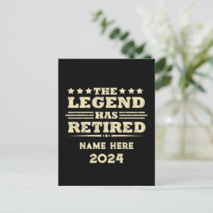 Cartão Postal Aposentadoria personalizada The Legend se aposento